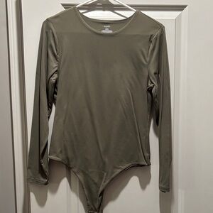 Nuuds Olive Green Long Sleeve Bodysuit